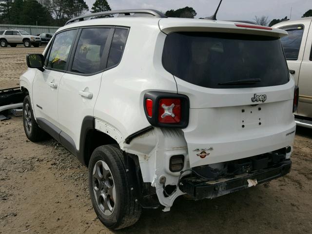 ZACCJBAB0HPF20985 - 2017 JEEP RENEGADE S თეთრი ფოტო 3