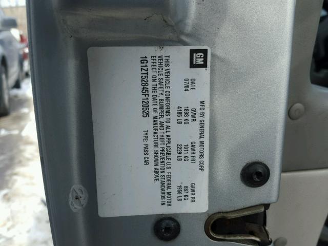 1G1ZT52845F120525 - 2005 CHEVROLET MALIBU LS SILVER photo 10