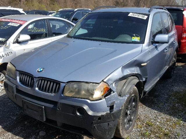 WBXPA734X4WB21016 - 2004 BMW X3 2.5I BLUE photo 2