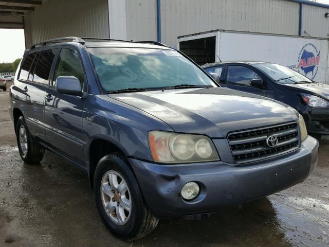 JTEHF21A120075292 - 2002 TOYOTA HIGHLANDER BLUE photo 1