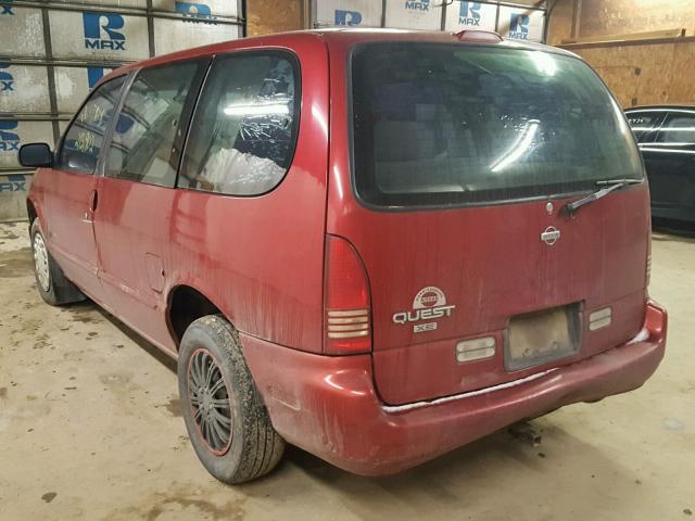 4N2DN1118VD854070 - 1997 NISSAN QUEST XE RED photo 3