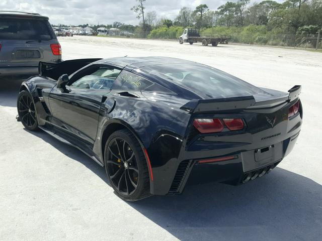 1G1YW2D73H5104476 - 2017 CHEVROLET CORVETTE G BLACK photo 3