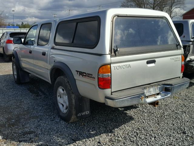 5TEHN72N92Z127709 - 2002 TOYOTA TACOMA DOU SILVER photo 3