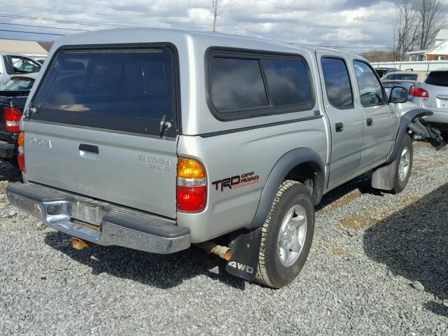 5TEHN72N92Z127709 - 2002 TOYOTA TACOMA DOU SILVER photo 4