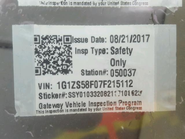 1G1ZS58F07F215112 - 2007 CHEVROLET MALIBU LS SILVER photo 10