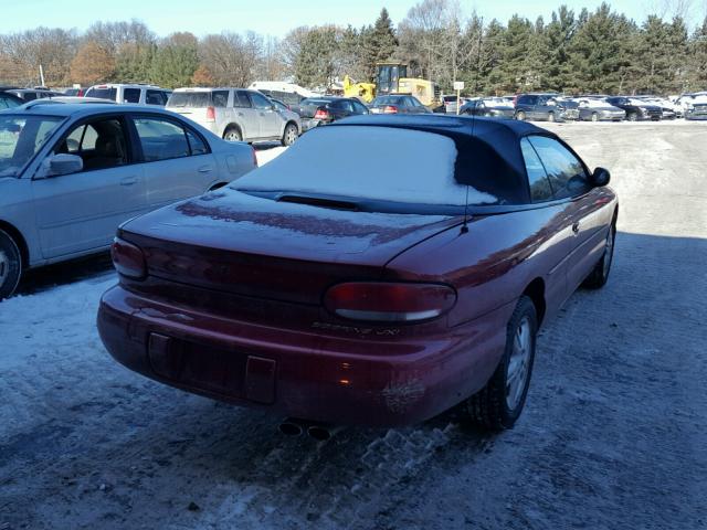 3C3EL55H9VT629764 - 1997 CHRYSLER SEBRING JX BURGUNDY photo 4