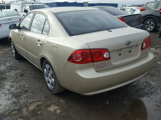 KNAGE123685250187 - 2008 KIA OPTIMA LX GOLD photo 3