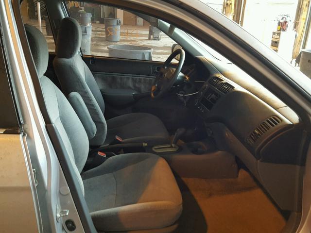 2HGES26741H591125 - 2001 HONDA CIVIC EX ვერცხლისფერი ფოტო 5