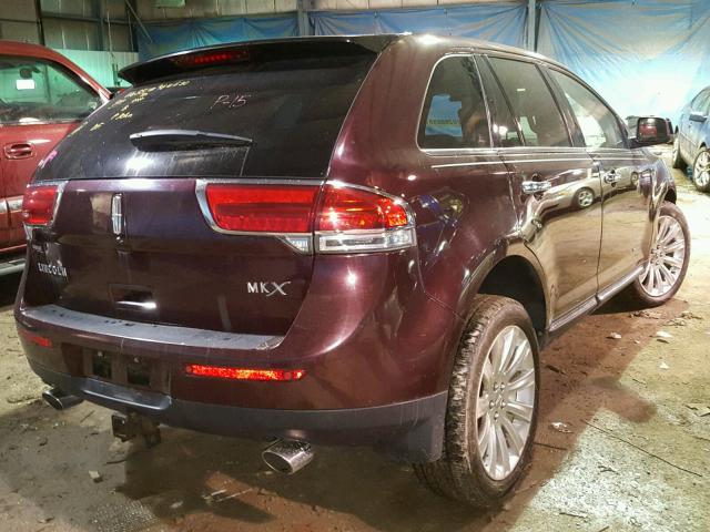 2LMDJ6JK3BBJ07966 - 2011 LINCOLN MKX BURGUNDY photo 4