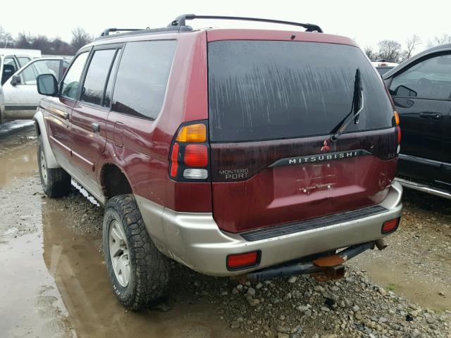 JA4MT31H3YP013823 - 2000 MITSUBISHI MONTERO SP MAROON photo 3