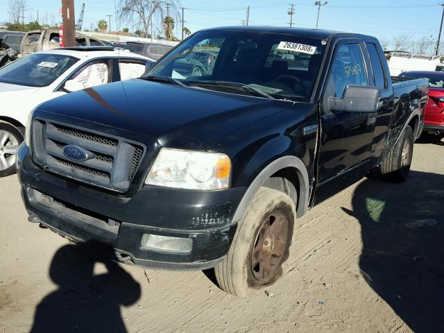 1FTPX14525KC87570 - 2005 FORD F150 BLACK photo 2