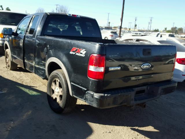 1FTPX14525KC87570 - 2005 FORD F150 BLACK photo 3