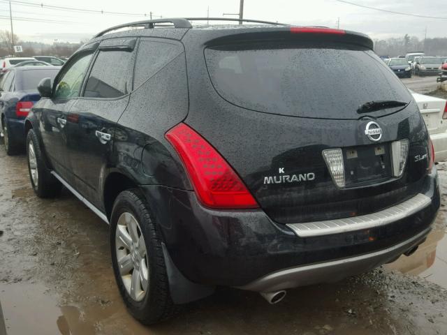 JN8AZ08W36W520836 - 2006 NISSAN MURANO SL BLACK photo 3