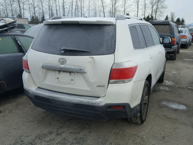 5TDDK3EH6DS263673 - 2013 TOYOTA HIGHLANDER WHITE photo 4