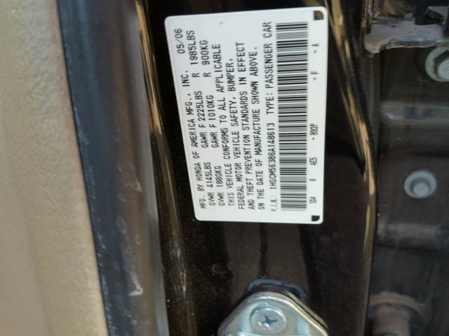 1HGCM56386A148613 - 2006 HONDA ACCORD SE BLACK photo 10