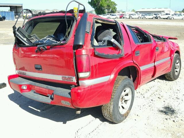 1GKDT13W7X2532718 - 1999 GMC ENVOY RED photo 4