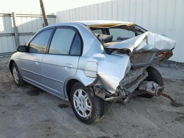 2HGES16532H605848 - 2002 HONDA CIVIC LX SILVER photo 3