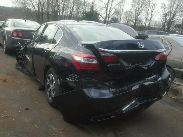 1HGCR2F3XHA258453 - 2017 HONDA ACCORD LX BLACK photo 3