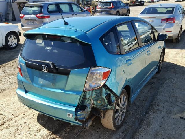 JHMGE8H54CC003418 - 2012 HONDA FIT SPORT BLUE photo 4