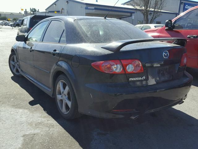 1YVHP80D845N43664 - 2004 MAZDA 6 S BLACK photo 3