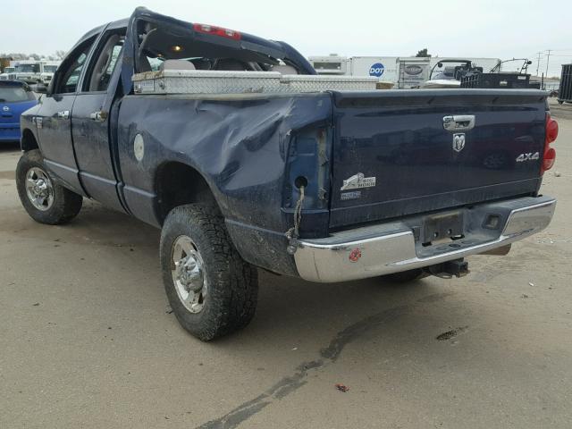 3D7KS28A28G222354 - 2008 DODGE RAM 2500 S BLUE photo 3