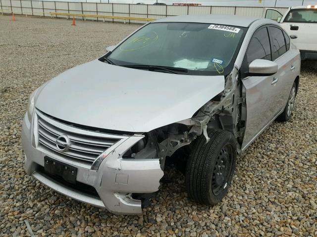 3N1AB7AP7EY234221 - 2014 NISSAN SENTRA S SILVER photo 2