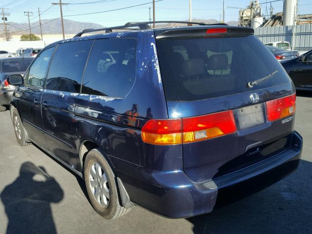 5FNRL18963B112816 - 2003 HONDA ODYSSEY EX BLUE photo 3