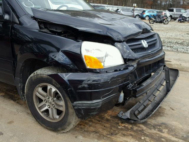 2HKYF186X5H515470 - 2005 HONDA PILOT EXL BLACK photo 9