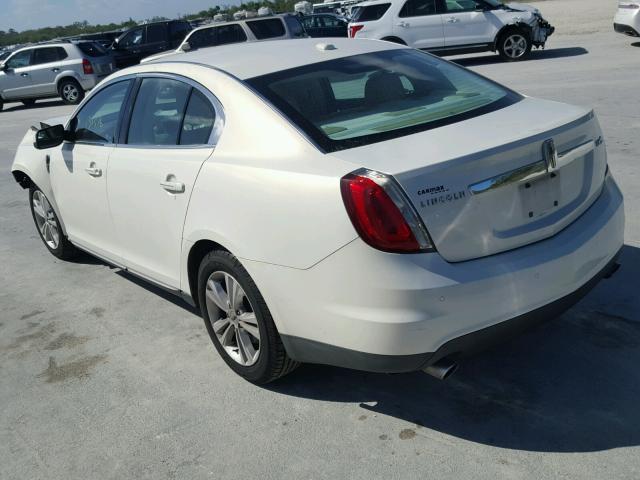 1LNHL9DR0CG800425 - 2012 LINCOLN MKS WHITE photo 3