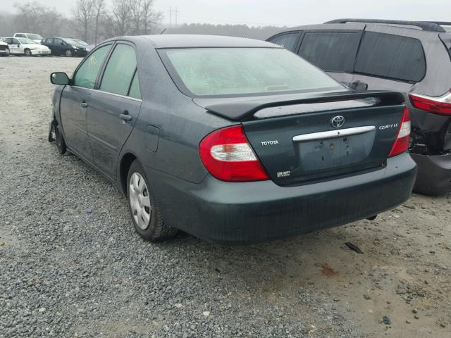 4T1BE32K12U546646 - 2002 TOYOTA CAMRY LE GREEN photo 3