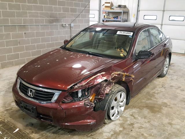 1HGCP2F72AA130707 - 2010 HONDA ACCORD EX BURGUNDY photo 2