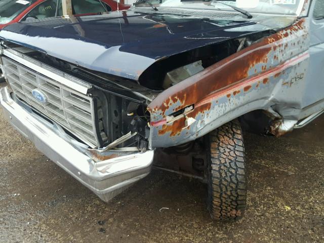 1FTEF14Y7GNA69839 - 1986 FORD F150 GRAY photo 9