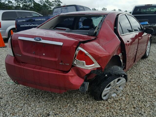 3FAHP08187R115487 - 2007 FORD FUSION SEL RED photo 4
