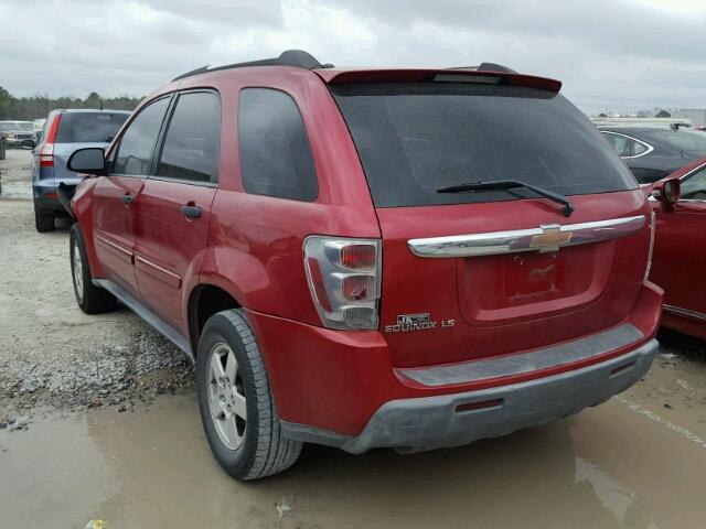 2CNDL13F656089582 - 2005 CHEVROLET EQUINOX LS RED photo 3