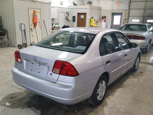 1HGES16551L060480 - 2001 HONDA CIVIC LX SILVER photo 4