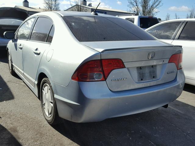 JHMFA362X7S009271 - 2007 HONDA CIVIC HYBR BLUE photo 3