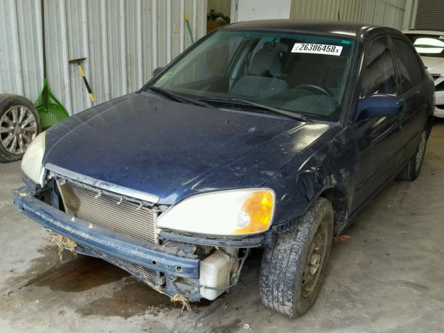 2HGES16563H581949 - 2003 HONDA CIVIC LX BLUE photo 2