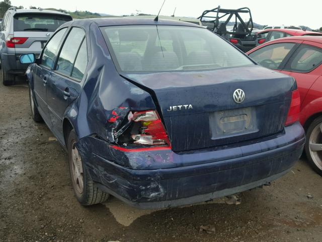 3VWSK69M22M060919 - 2002 VOLKSWAGEN JETTA GLS BLUE photo 3