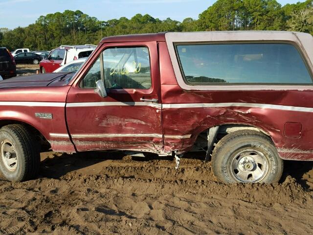 1FMEU15H8TLA18016 - 1996 FORD BRONCO U10 MAROON photo 10