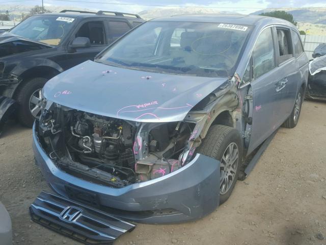 5FNRL5H68DB078991 - 2013 HONDA ODYSSEY EX BLUE photo 2