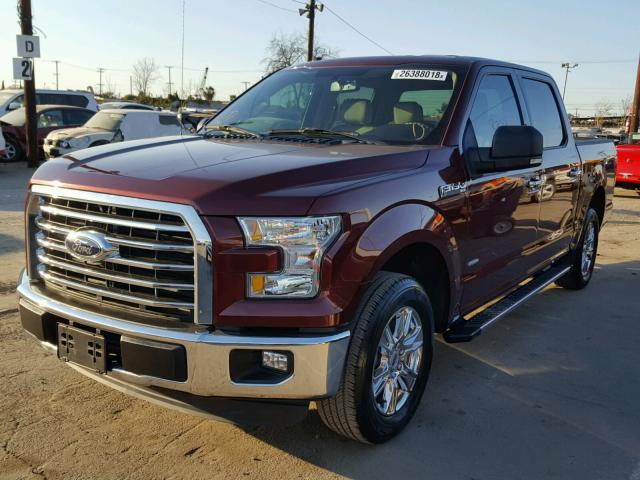 1FTEW1CP6GKD28959 - 2016 FORD F150 SUPER MAROON photo 2