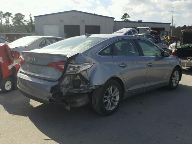 5NPE24AFXFH004322 - 2015 HYUNDAI SONATA SE GRAY photo 4