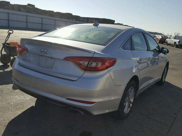 5NPE24AF8HH455347 - 2017 HYUNDAI SONATA SE SILVER photo 4