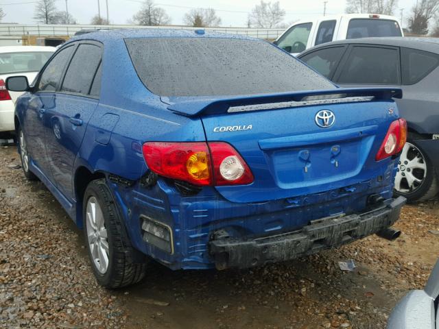 2T1BU4EE5AC496641 - 2010 TOYOTA COROLLA BA BLUE photo 3