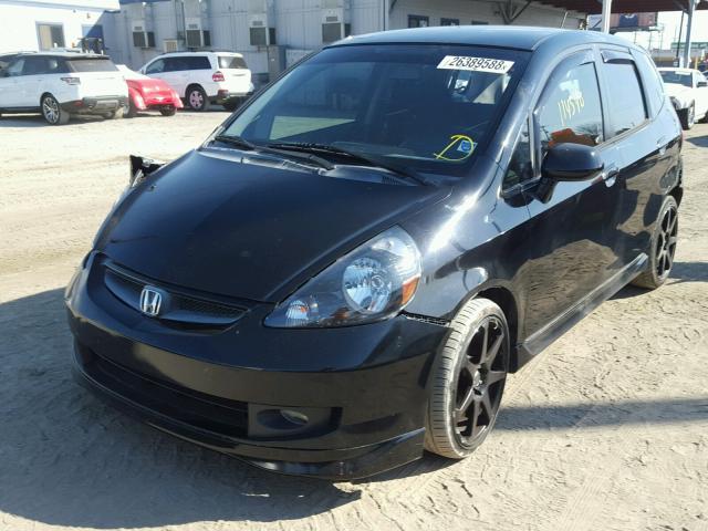 JHMGD38697S030074 - 2007 HONDA FIT S BLACK photo 2