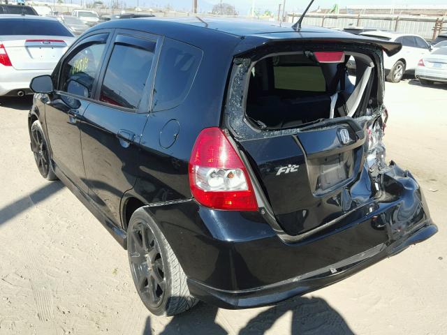 JHMGD38697S030074 - 2007 HONDA FIT S BLACK photo 3