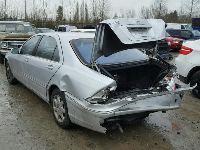 WDBNG70J91A207614 - 2001 MERCEDES-BENZ S 430 SILVER photo 3