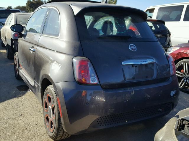 3C3CFFGE4GT113788 - 2016 FIAT 500 ELECTR GRAY photo 3