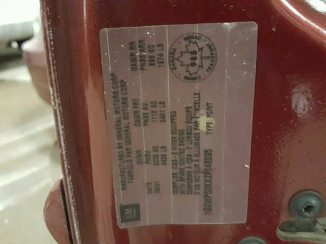 1G2WP52KX2F148095 - 2002 PONTIAC GRAND PRIX RED photo 10