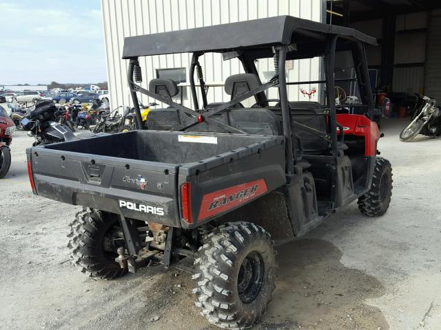 4XAWH76A1DE643968 - 2013 POLARIS RANGER 800 RED photo 4